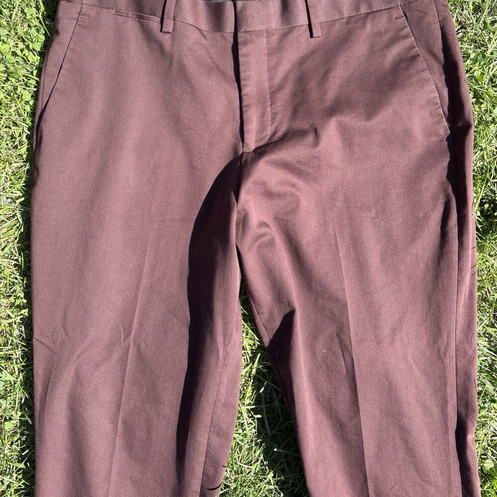 Men's Maroon 34/32 Slim Fit Pants EXPRESS Nice Dress Up Pants